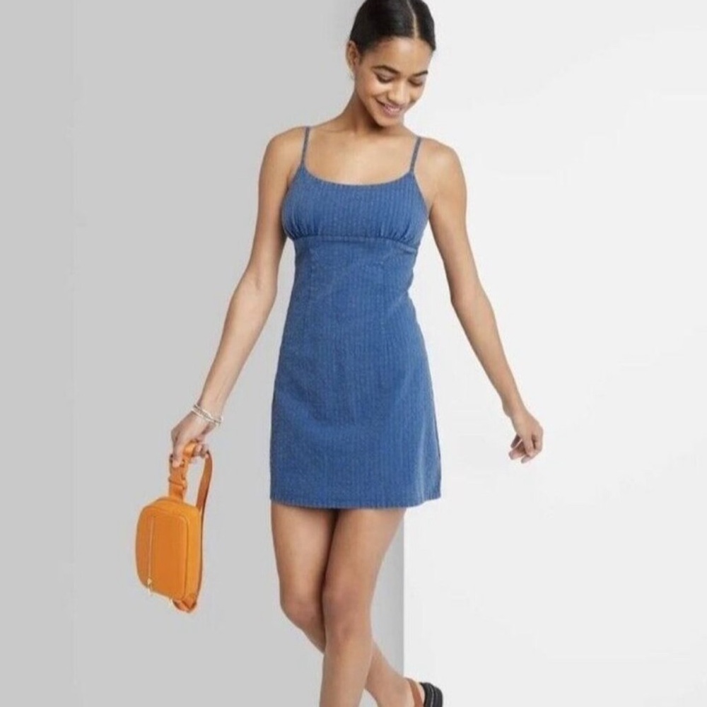 Wild Fable Blue Textured Dress